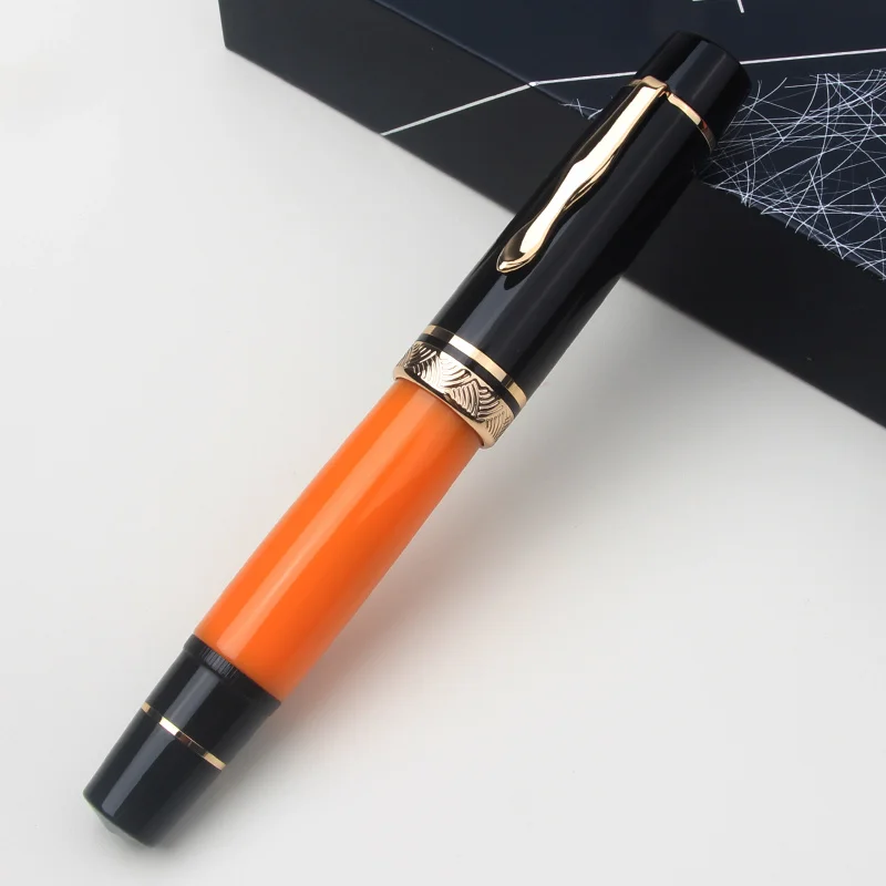 MAJOHN P139 High Quality Fountain Pen Piston Filler Resin Body Ebonite Feed Size 8 40 Nib Rotating Cap Postable Office Gift