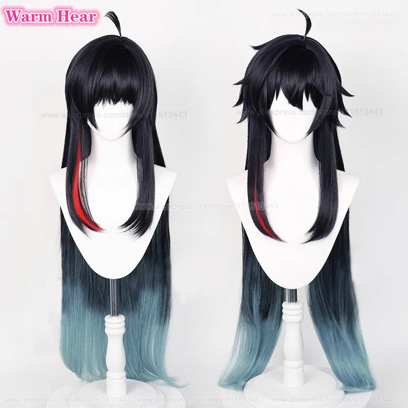 In Stock Anime Dan Heng Synthetic Wig 100cm Long Gradient Cosplay Anime Wig Heat Resistant Hair Halloween Party Wigs + A Wig Cap