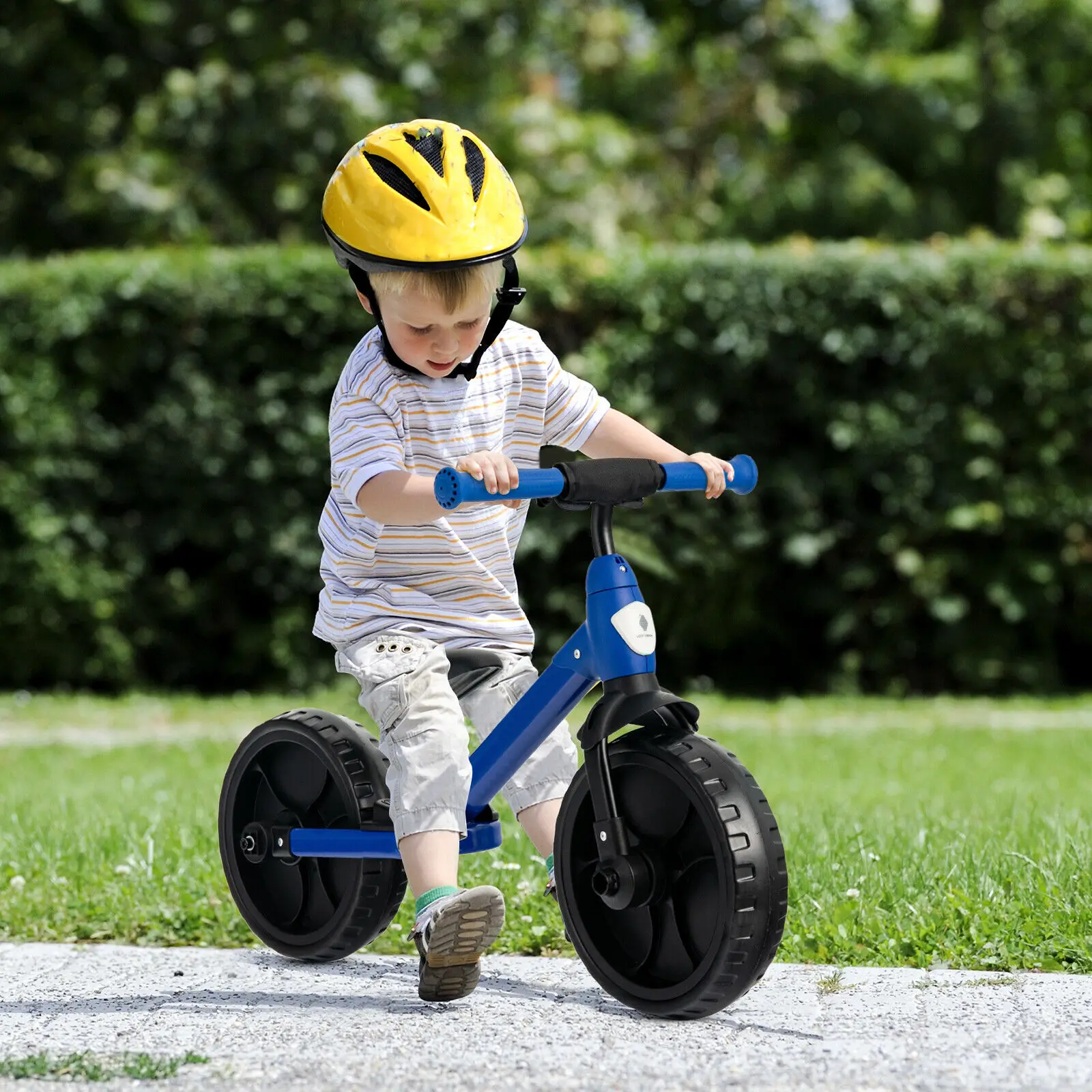 Babyjoy 4-in-1 Kids Training Bike Toddler Tricycle w/ Training Wheels & Pedals Blue