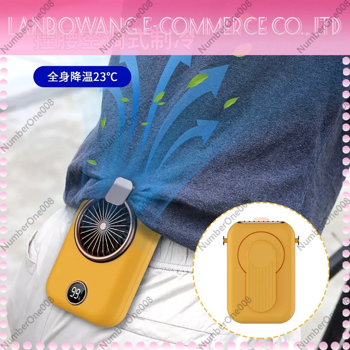 Waist Cooling Fan Portable Rechargeable Small Cooling Fan Powerful Outdoor Camping Neck Fan