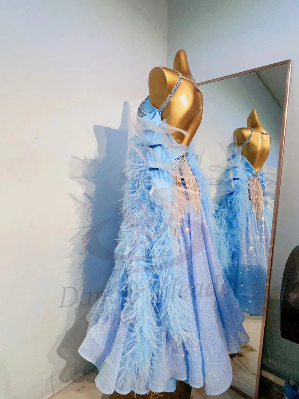 Latin Dancer Adult Children High end Customized Sparkling Modern Skirt Tango Samba AB Stone Performance Dress