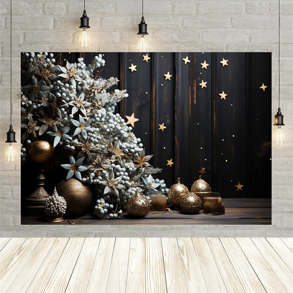 Grunge Wooden Board Christmas Backdrop Photography Baby Photo Photographic 2023 Xmas Family Party Background Studio Shoots Props