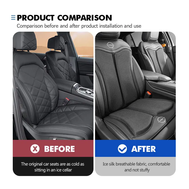 مقعد السيارة الجليد الحرير الداعم حامي غطاء الوسادة اكسسوارات السيارات لنيسان سنترا ألتيما فيرسا ماكسيما مورانو ملاحظة أرمادا بولسار