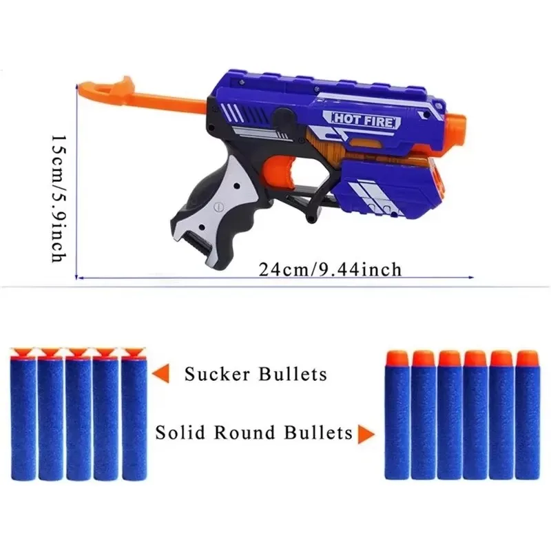 ZIVCONCING Children's Manual Soft Bullets Toy Gun Kits For Nerf Darts Toy Pistol Gun Long Range Dart Blaster Kids Toys Xmas Gift