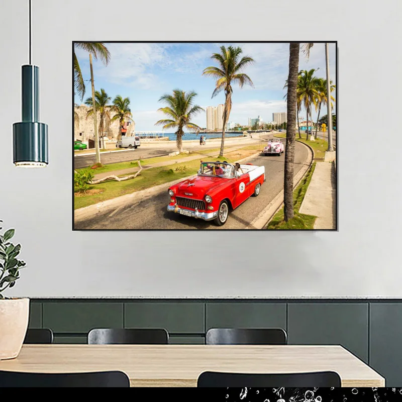 Big Size Posters and Prints Cuba Paintings on the Wall Art Satin Pictures Home Wall Decoration Anime Room Decor