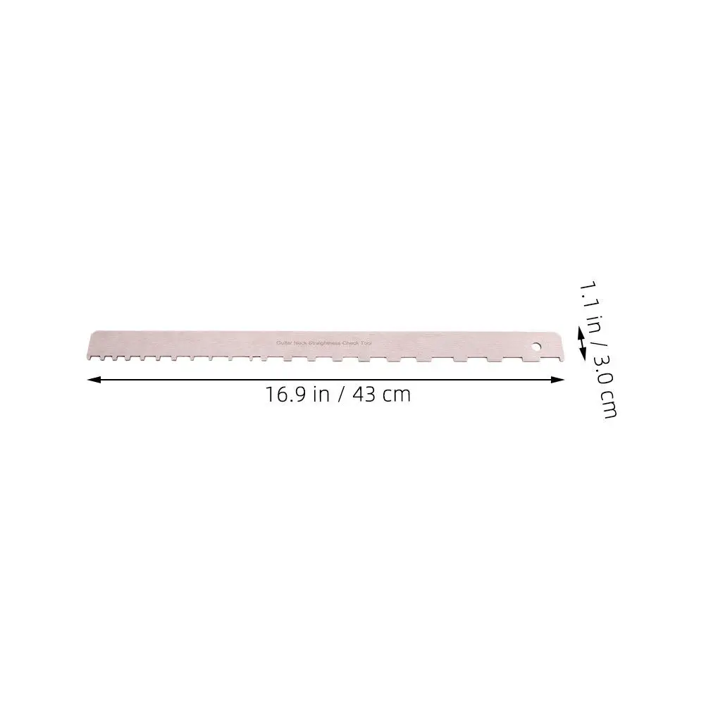 2Pcs Precision Guitar Neck Straightness Check Tool Stainless Steel Notched Fret Ruler for Electric Acoustic Bass Setup