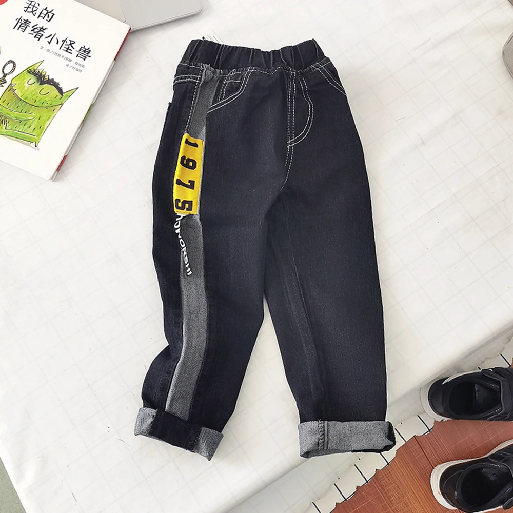 IENENS Boys Jeans Denim Trousers Kids Clothes Spring Straight Cowboy Trousers Casual Pants 4-6 Years