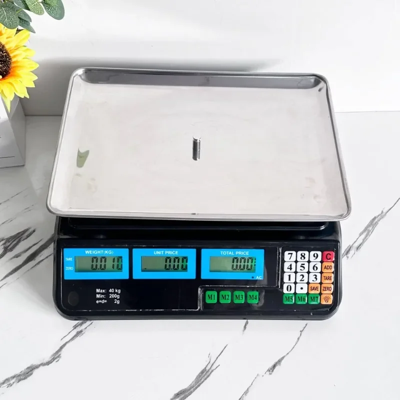 

Calculation Scale 40kg ACS Electronic Price Calculation Weighing Light Emitting Diode LCD Monitor