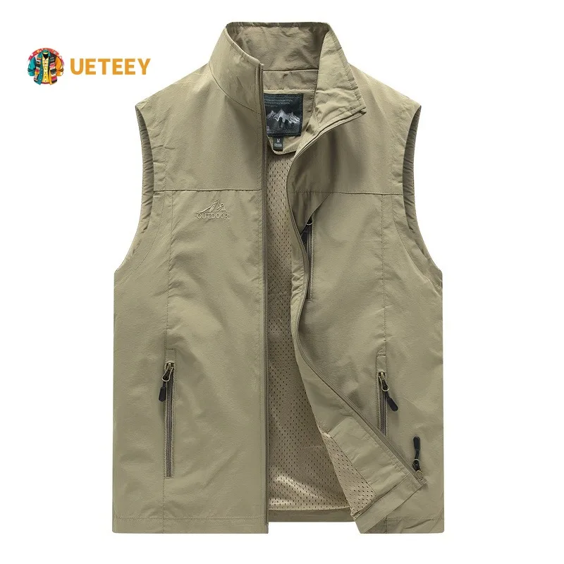 

Men's Hiking Work Vests Summer Waterproof Multi-pocket Casual Loose Outdoor Fishing Photography Waistcoat Men Sleeveless Jacket