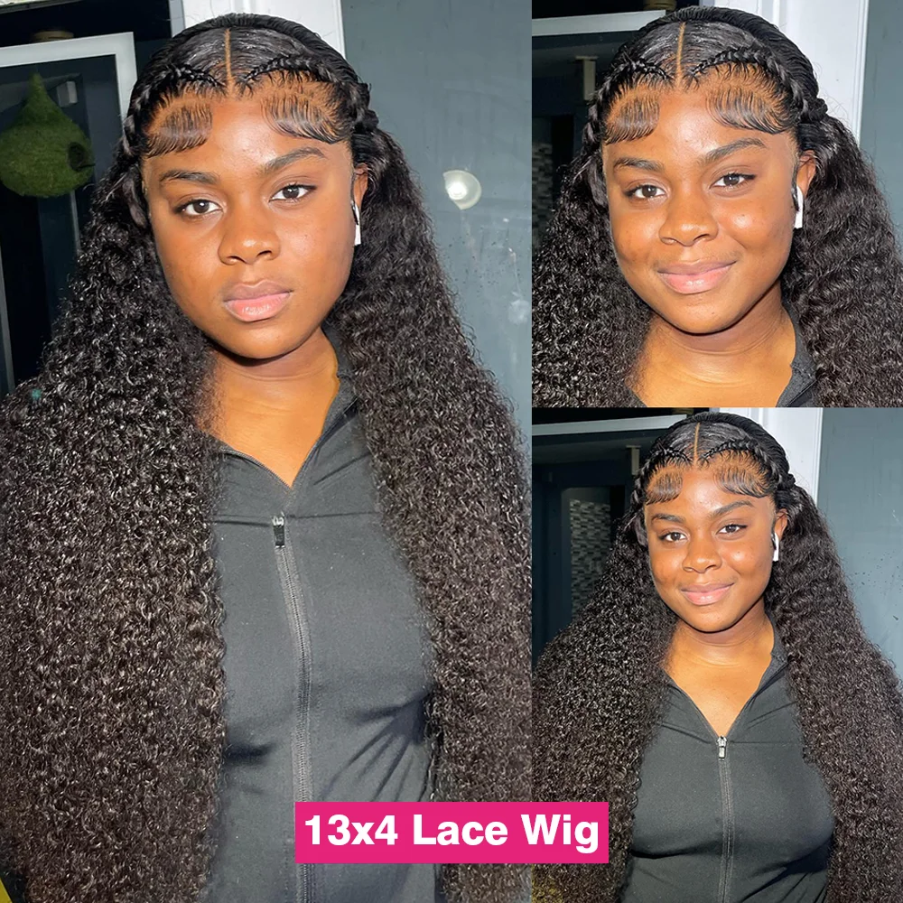 Kinky Curly 13x6 HD Lace Frontal Wig Afro Curly Lace Front Human Hair Wigs 250% Full Human Hair Lace Wigs on Clearance Sale image 3
