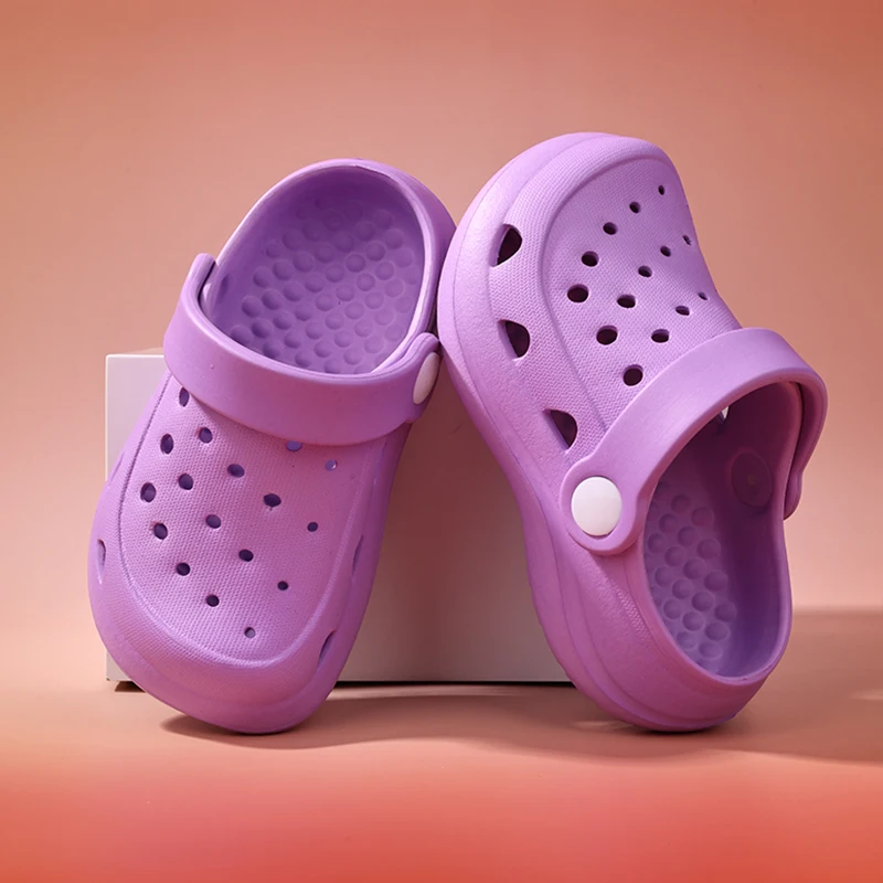 أحذية أطفال، ملابس خارجية صيفية للأولاد، منزلية، مضادة للانزلاق، شباشب للشاطئ بنعل سميك من مادة إي في إيه