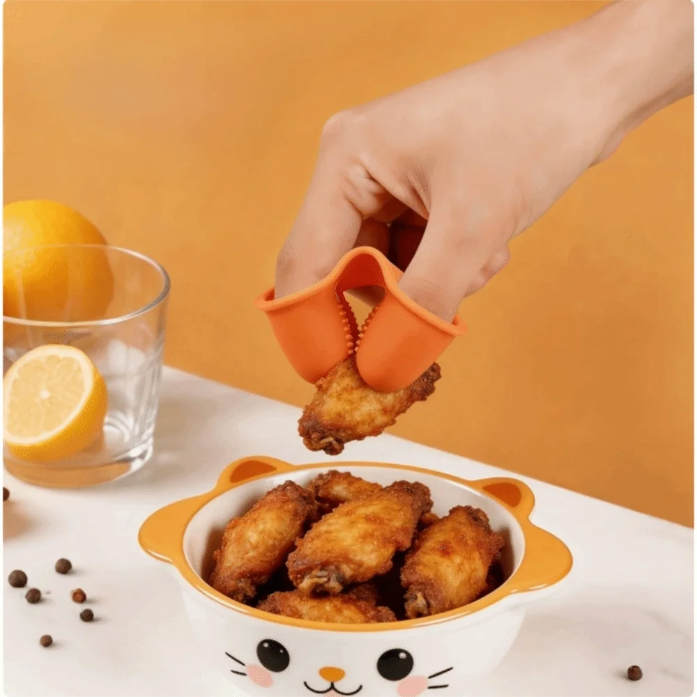 Oil-proof Silicone Snacks Finger Cover Heat Resistant Dirt-proof Potato Chips Finger Sleeve Non-slip Food Finger Cot Snacks