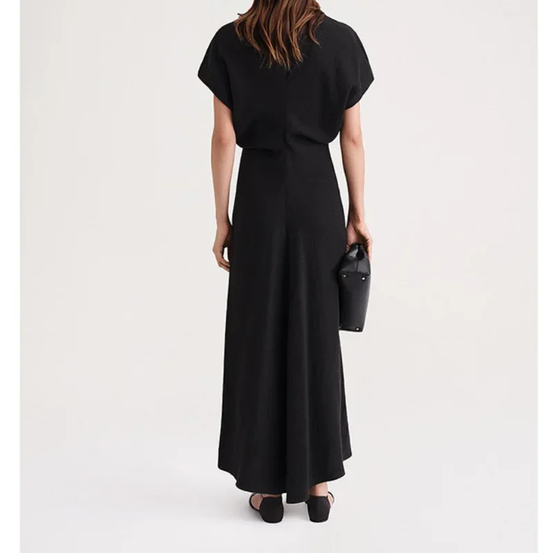 2023 Spring and Summer New Nordic Minimalist Style Three-dimensional Cutting Linen Waist Commuter Dress Female Long Dress