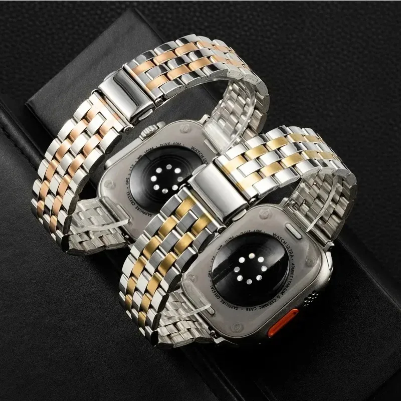 حزام معدني من الفولاذ المقاوم للصدأ لساعة أبل الترا 3/2/1 49 مللي متر 46 42 45 44 40 41 مللي متر سوار Iwatch Series11 10 9 8 7 6 SE 5 #2