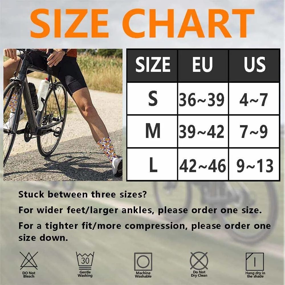 Cute little monster sports cycling socks, durable, sweat absorbing, unisex, suitable for outdoor enthusiasts and more people