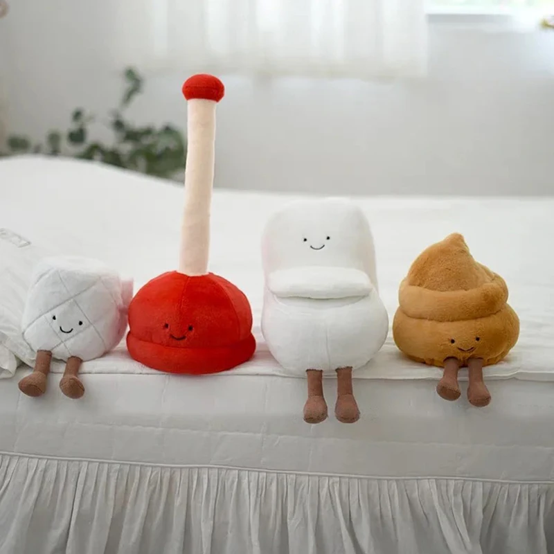 أواني المرحاض أنيمي ألعاب من القطيفة لفة ورقة محشوة الدمى للجنسين الحمام سلسلة Kawaii غرفة ديكور الهدايا موضوع المرحاض رائعتين