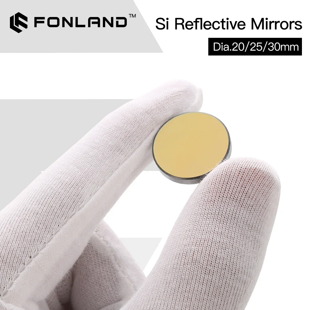 Fonland Co2 Laser Si reflective Mirror for Laser Engraver Gold-Plated Silicon Reflector Lenses Dia. 19 20 25 30 38.1 mm