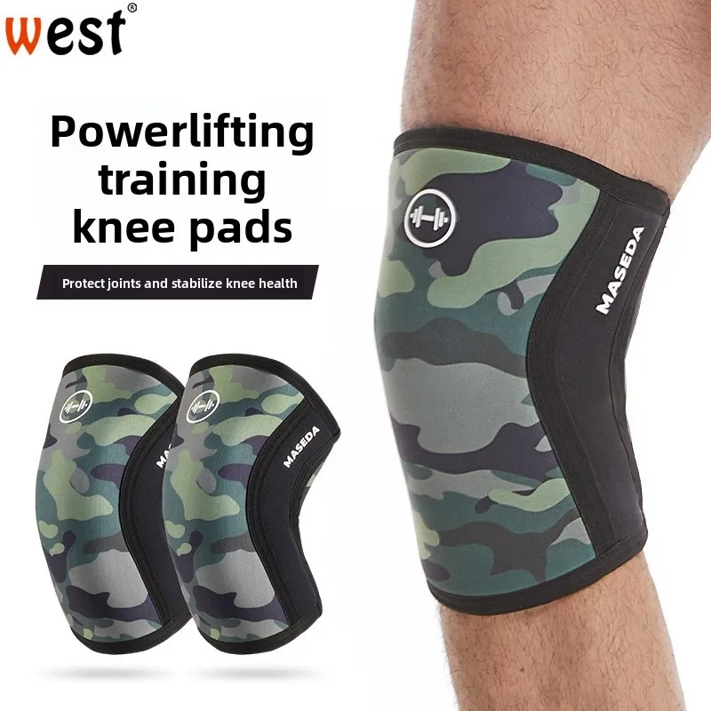 Camouflage 7MM Neoprene Weightlifting Knee Pads for Men and Women Squat Deadlift Strength Lifting with Durable Protection