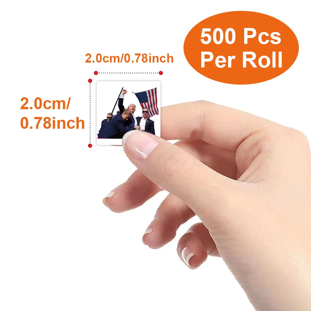 500Pcs/Roll Donald Trump 2024 Keep Fighting Stickers 2.0cm/0.78in Diy Gift Seal Labels Self Adhesive Stickers