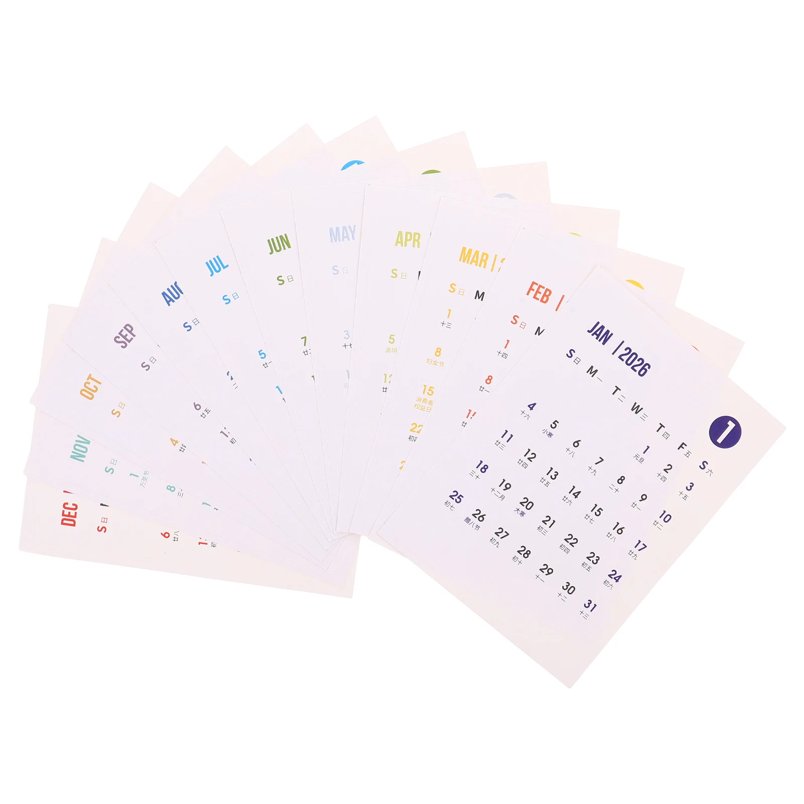 

2026 Creative Insipired Adhesive Calendar 12 Month Yearly Planner Wall Desk Display Calendar Stickers Planner Accessories Office