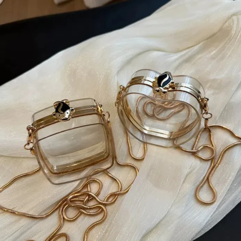 

Transparent Mini Crossbody Bags for Women 2024 New Acrylic Fashion Bag Unique Design Chain Luxury Small Cute Shoulder Bag Woman