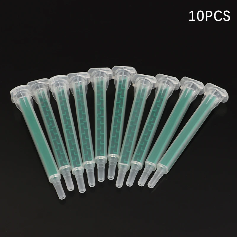 10pcs Resin AB Glue Static Mixer Mixing Tube Mixing Nozzle Syringe Set 83mm For Two Component Liquid Mixing Machine Syringes