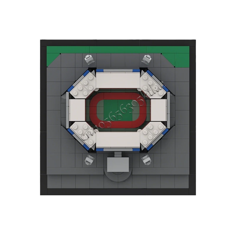 413-teiliges Haus-Straßen-Stadion Frankenstadion MOC Anpassbares Modulares Baustein-Set Technologie-Lernspielzeug DIY Weihnachtsgeschenk