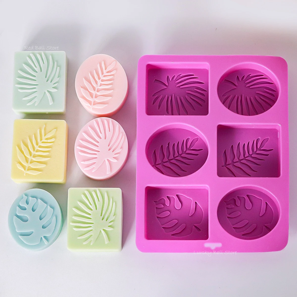 6 Cavity Oval/Square Leaf Shaped Silicone Soap Mold DIY Handmade Essential Oil Soap Making Supplies Mould Chocolate Cake Molds