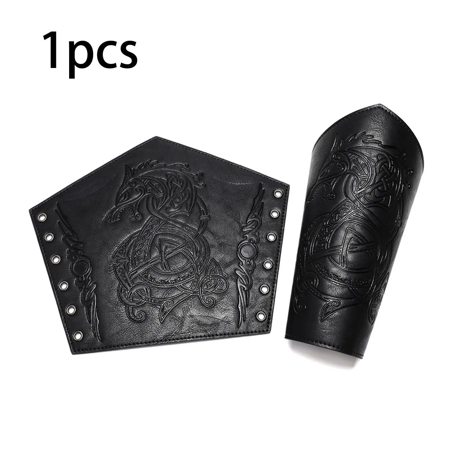Armschutz im mittelalterlichen Stil, PU-Leder, Armschiene, Retro-Ritterstulpe, Handgelenkschutz für Cosplay und Bühnenauftritte