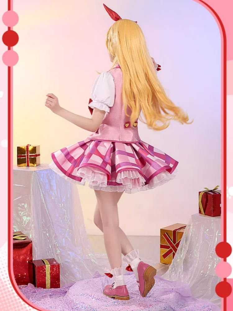 Hot Anime Aikatsu Rose Hoshimiya Ichigo Cosplay Costume Game Women Skirt Shirt Vest Carnival Comic-con Role Play Clothing Suit