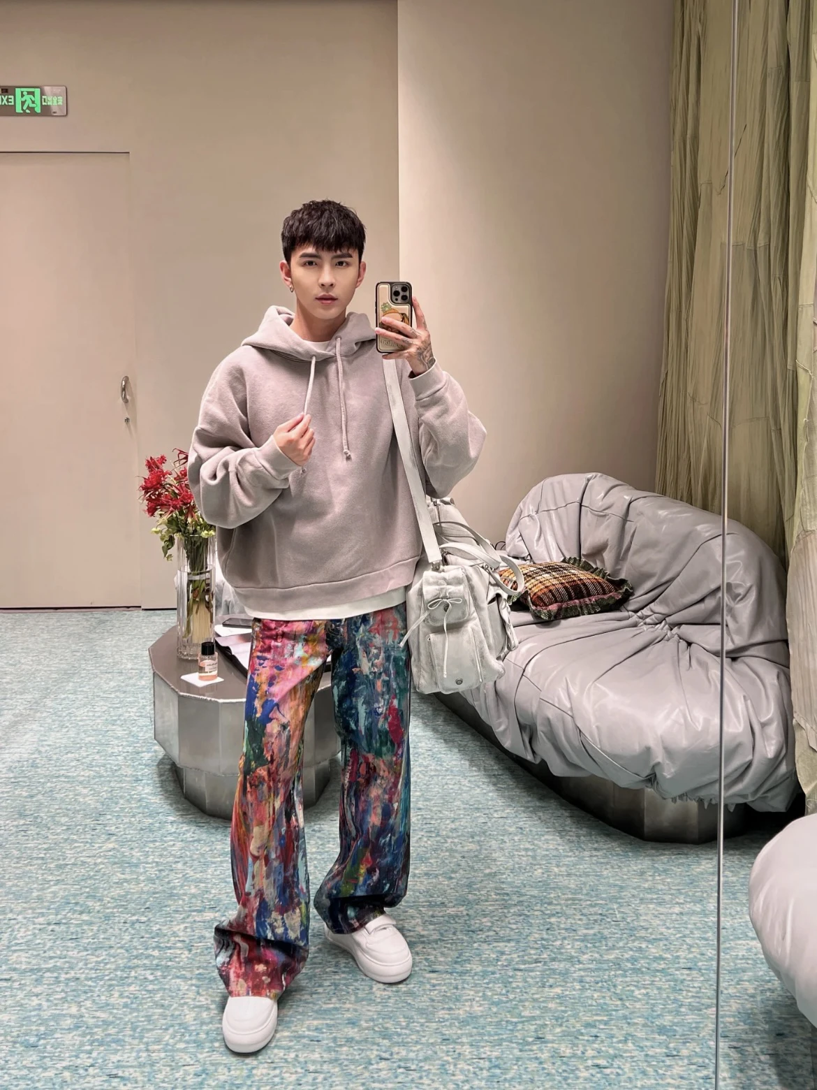 

Джинсы Sun72Bian 2025: Новые широкие брюки с 3D-цветным принтом, повседневные, в городском стиле, из 100% хлопкового денима