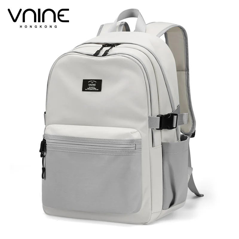 V.NINE-mochilas Unisex impermeables de nailon para ordenador portátil de 15 pulgadas, mochila informal para hombre y mujer, bolsa ligera con múltiples bolsillos