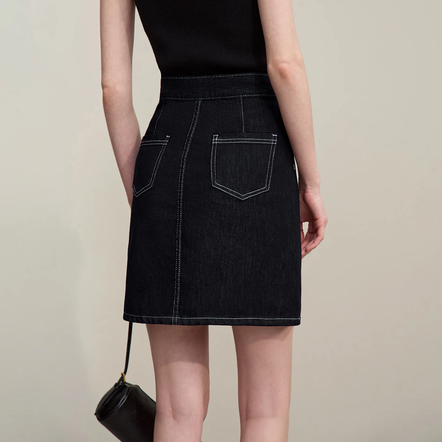 Amii Women's Denim Skirt 2026 Summer New Versatile Vintage Cotton A-Line Skirt Pocket Casual Short Jean Skirt For Women 12642093
