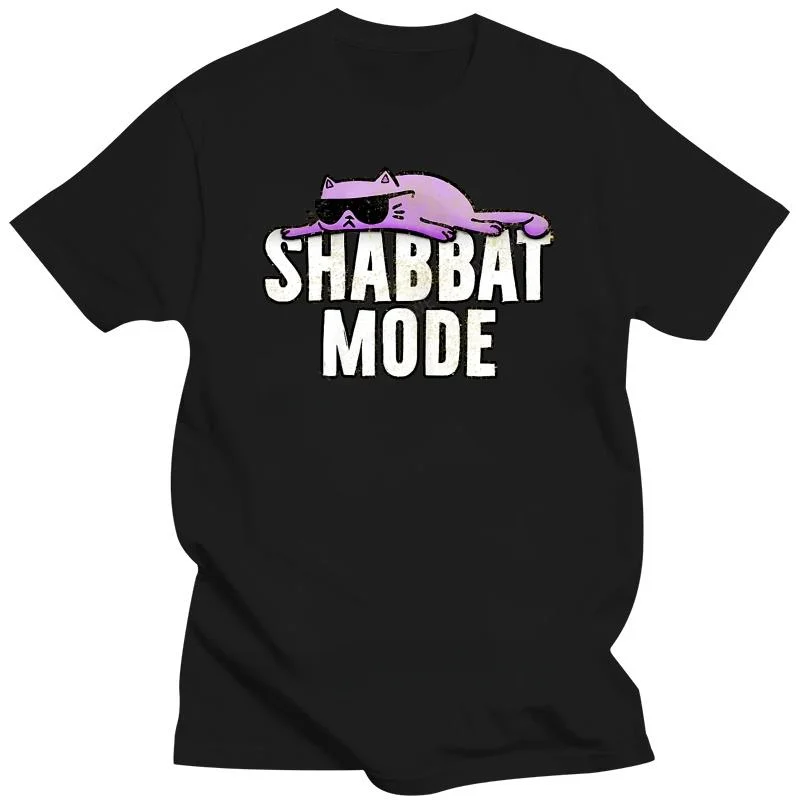 Men's Brand T-Shirt Summer T Shirts For Men Clothing Shabbat Mode T Shirt Judaism Rest Day Cat Shirt Summer Unisex Short Sleeve