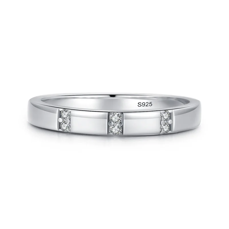 

Popular Female S925 Sterling Silver Micro Diamond Ring for Daily Use
