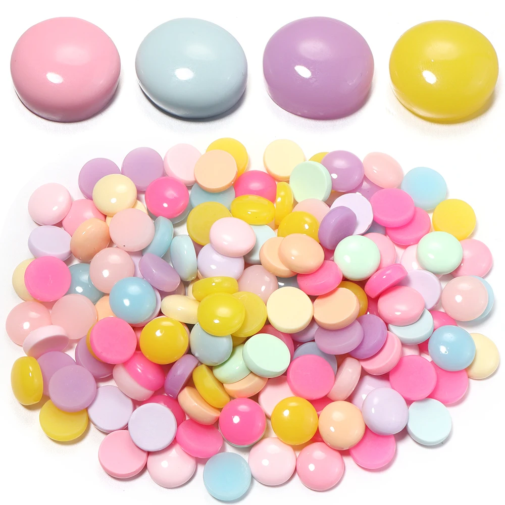 20pcs/lot Colorful Resin Flatback Cabochon Round Without Hole For Jewelry Making DIY Phone Case Hairwear Hairpin Accessories