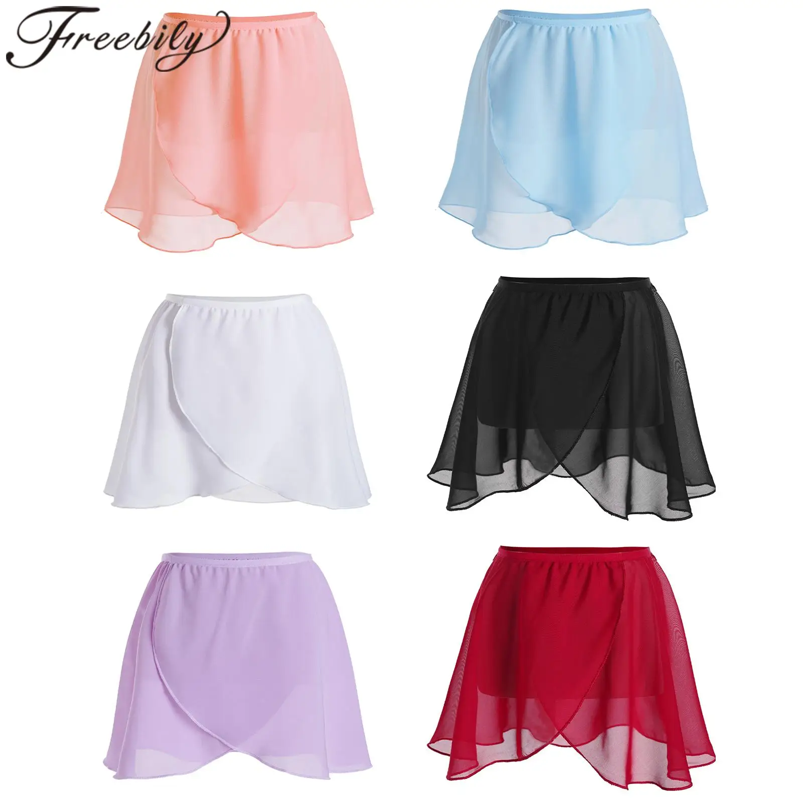 

2-14Y Children Mini Skirt Dancewear Girls Chiffon Skirts Tutu Balletina Clothes Elastic Waist Summer Kids Skating Ballet Skirt