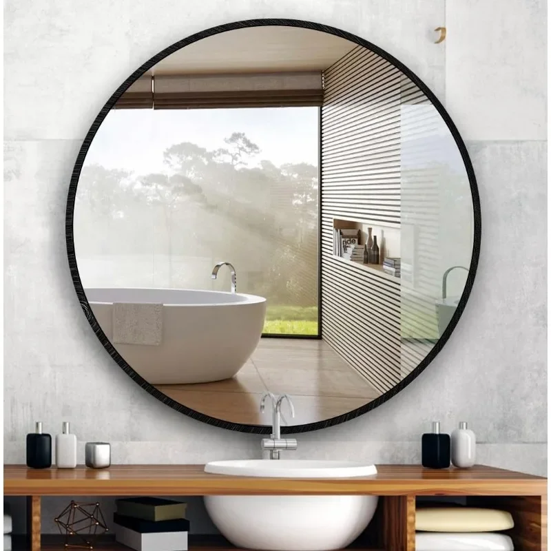 

Round Mirror 30 Inch Bathroom Circle Vanity Mirror for Wall Decor with Metal Frame for Bathroom Living Room Bedroom Entryway