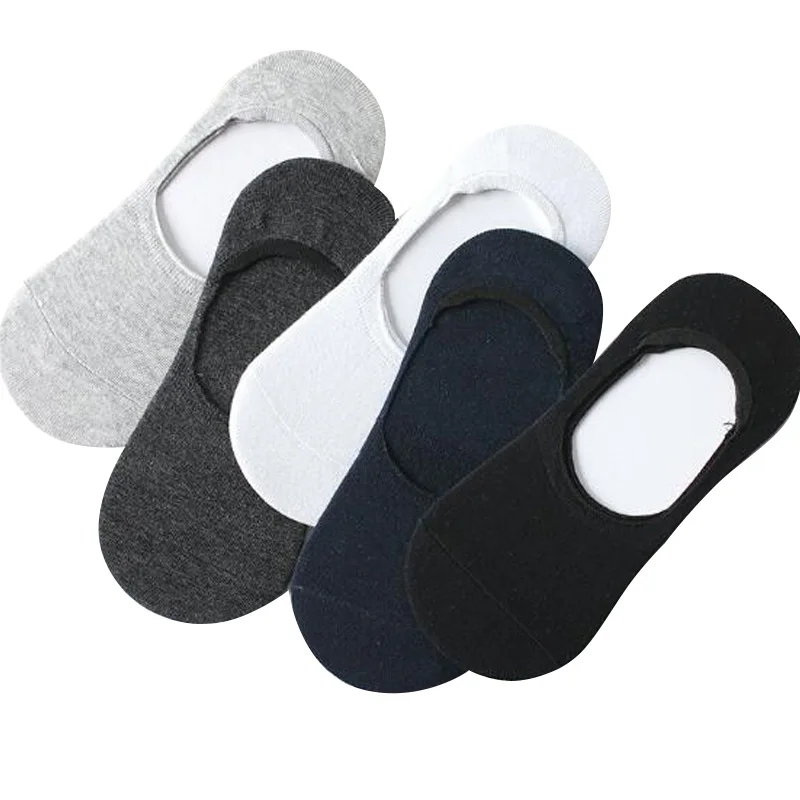 10 Pairs/Lot=20Pieces Men Breathable Invisible Socks Low Cut Casual Cotton Loafer Boat Non-Slip No Show High Quality Funny Sock