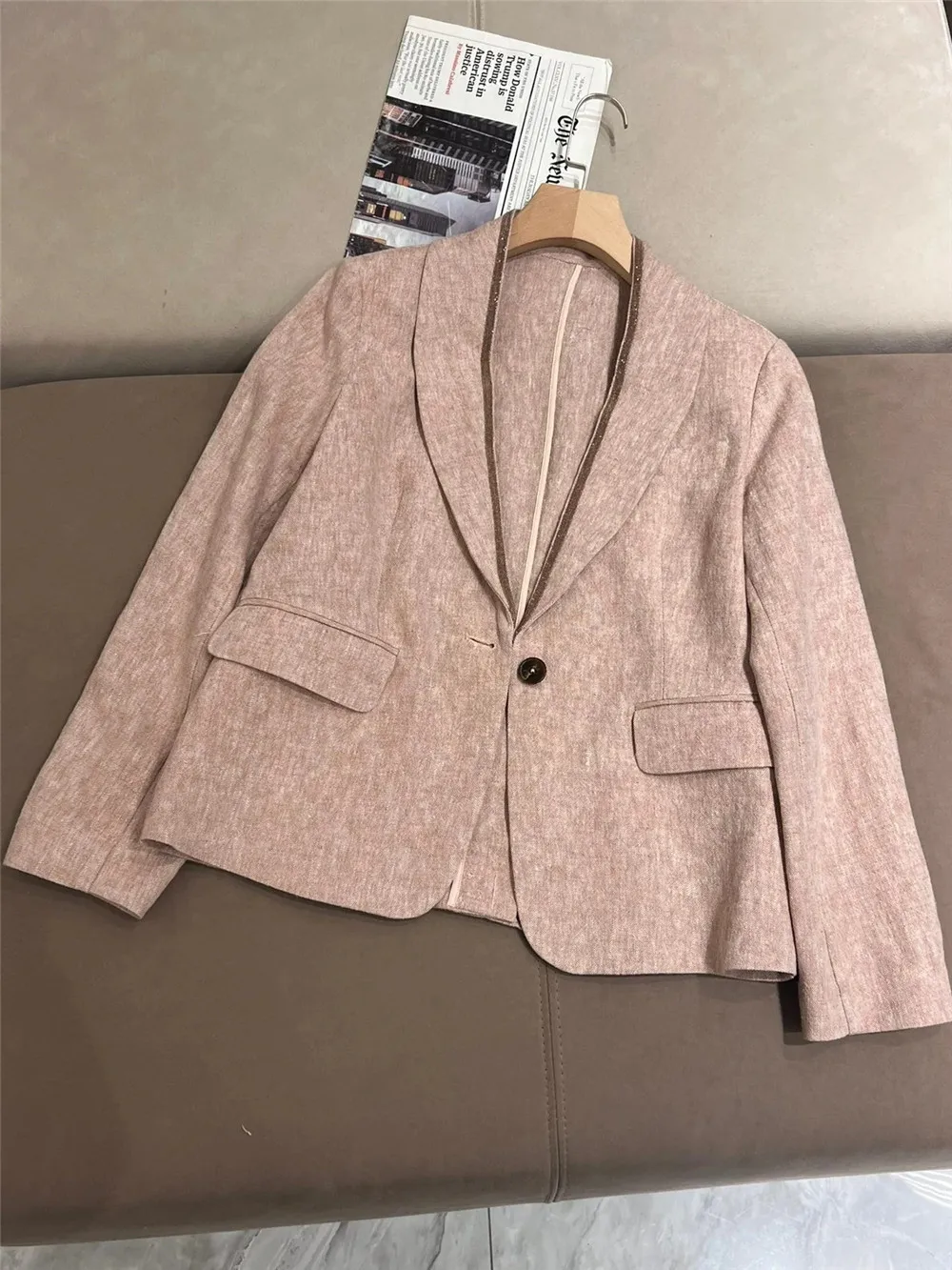 High Quality Linen Blazer Jacket Pants Suit Sets 2024 Spring new