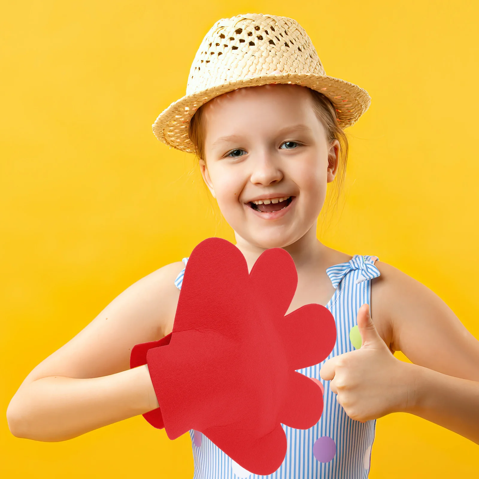 2 قطعة قفازات أطفال متينة للرقص والتشجيع والمناسبات الاحتفالية وأصابع المروحة الرياضية قفازات الفتيات للأطفال بوم بومس