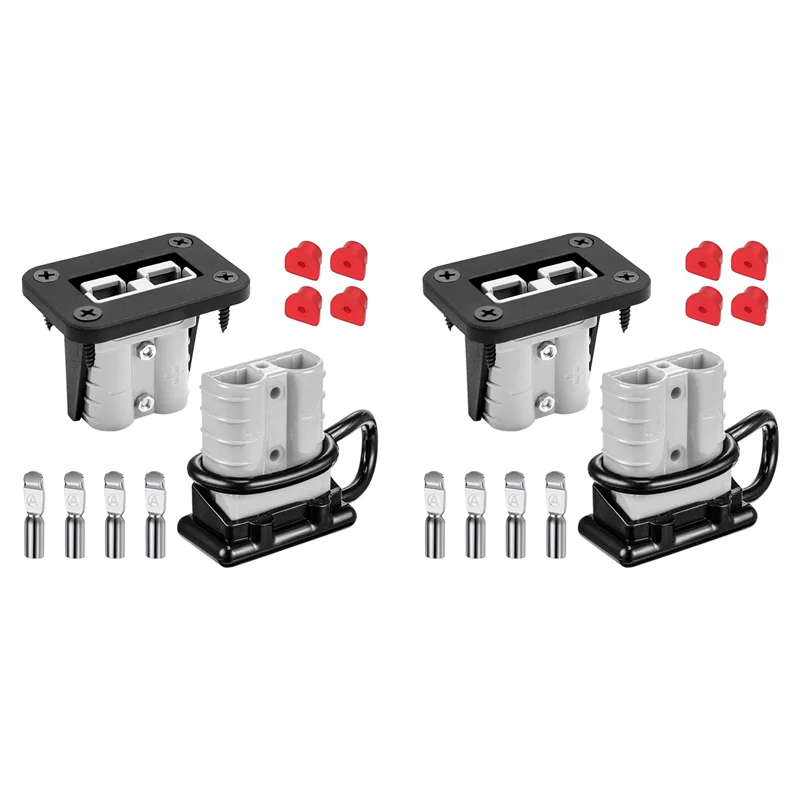ABRE-4 Pack 6-10 Gauge 12V To 36V Battery Quick Connect/Disconnect With Mounting Bracket 50A Wire Harness Plug Connector Kit