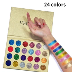 24 Colours Sequin Eyeshadow Palette Golden Glitter Finish Eyeshadow PaletteWaterproof Smokey Beauty Face and Body Glitter Makeup