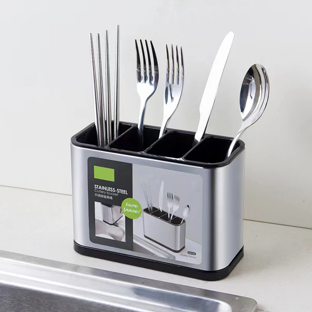 Stainless Steel Polished And Smooth Surface Spoon Fork Chopstick Kitchenware Organizer Easy