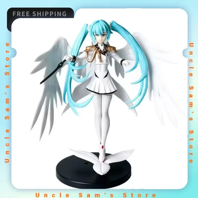 20cm-ミク-ウィングエンジェル-アニメモデルフィギュア-白いドレスを着たpvcアニメグッズ-デスクトップ-車飾り-可愛いコレクタブルギフト-ボーカロイドファン向け