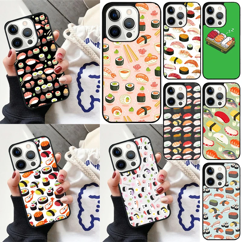 Japanese cuisine Sushi food Cover For iPhone 16 13 14 15 Pro Max 12 Mini 11 15 Pro Max 6 7 8 Plus Max SE 2020 Phone Case