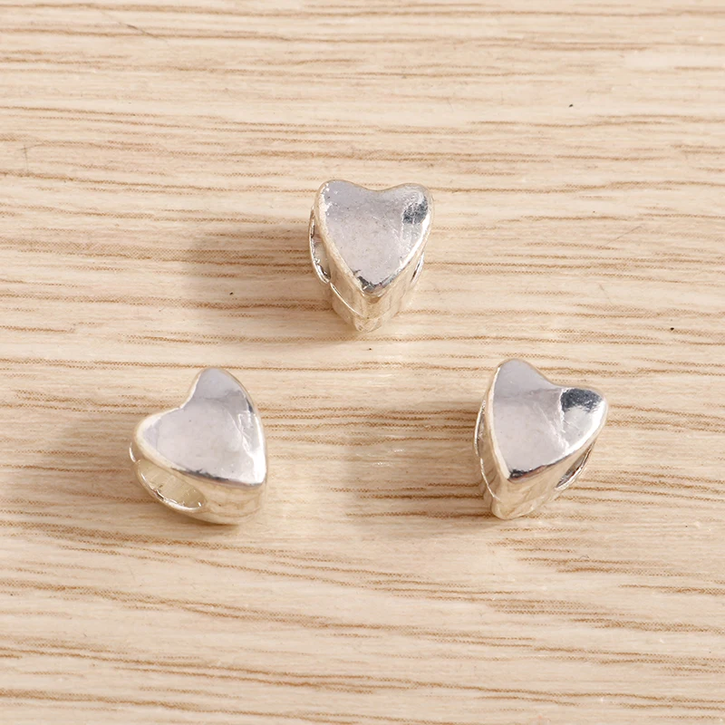 Tusember 20 Stück 8*9mm Legierungs-Liebesherz-Anhänger, lose Spacer-Anhänger für DIY Original-Charm-Armbänder, Halsketten, Ohrringe und Schmuckzubehör – Detail 3