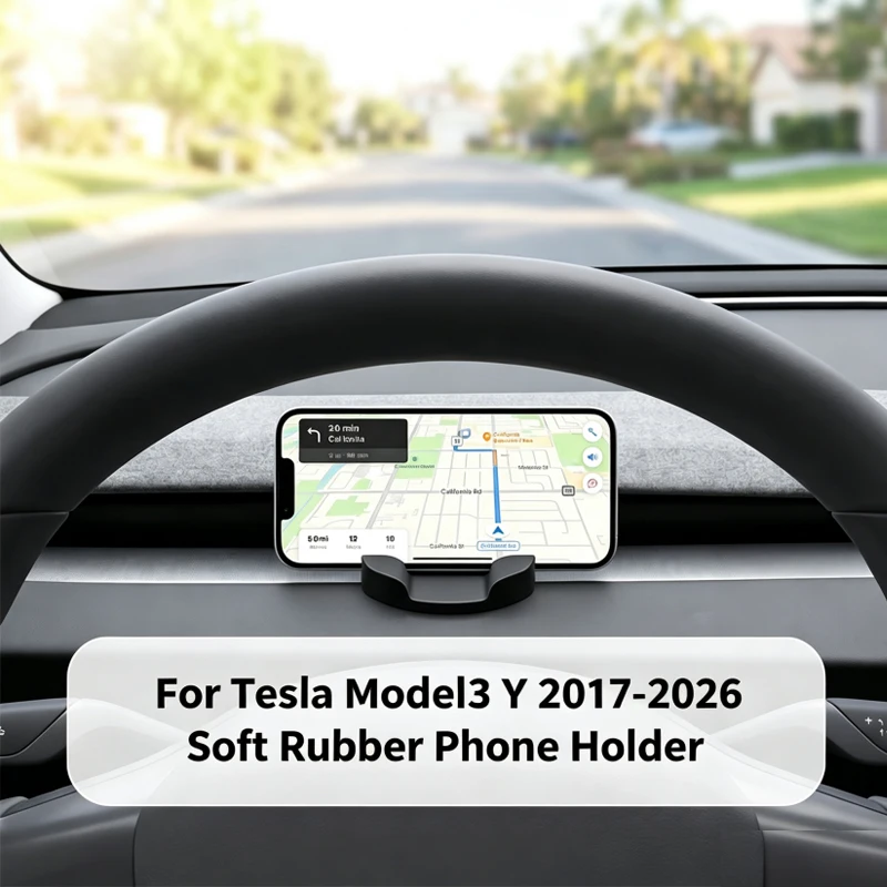 For Tesla Model YL/3/Y Launch/Juniper 2017-2026 Liquid Silicone Rubber Car Phone Holder No Trace Clip-on For Dashboard Air Vent