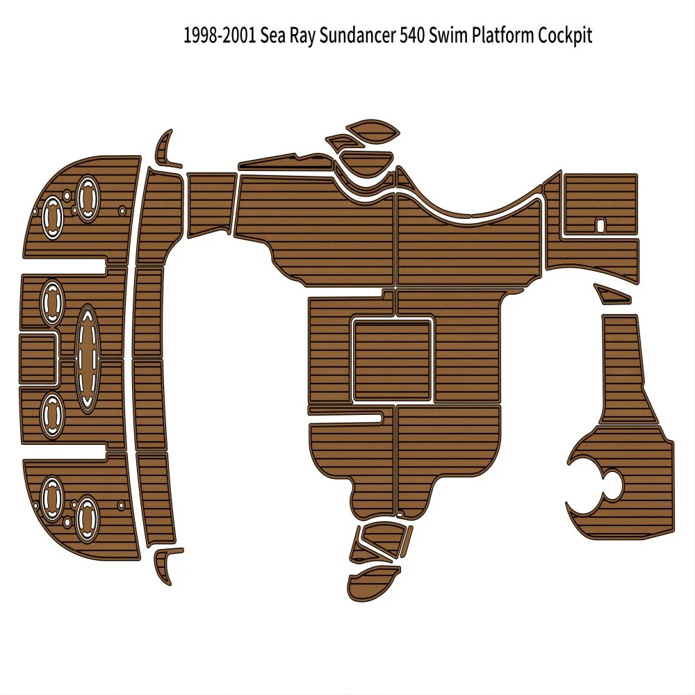 1998-2001 Sea Ray Sundancer 540 Swim Platform Cockpit Pad Boat EVA Teak Floor