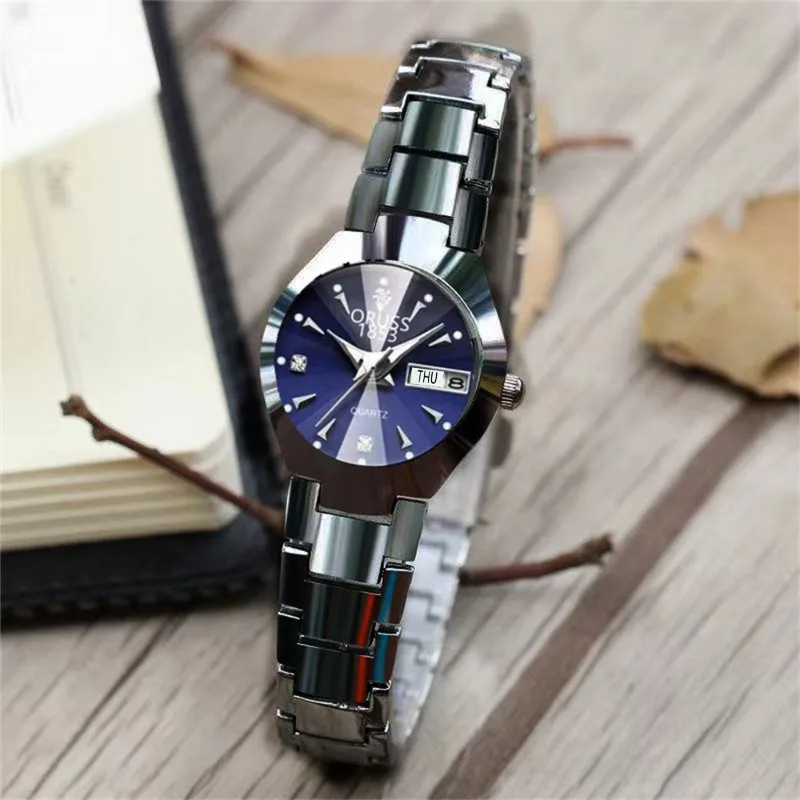 ساعة نسائية جميلة ذات شخصية فريدة، ساعة تقويم مزدوجة عصرية وجوية